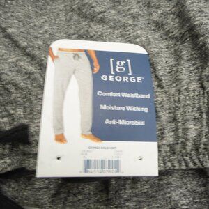 George Mens Gray Athletic Drawstring Moisture Wicking Pants Joggers Size 2 XL